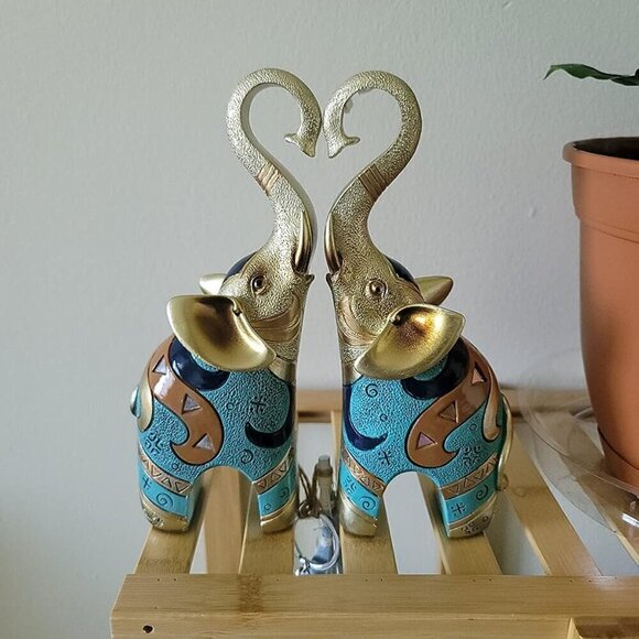 Good Luck Elephant Décor for Home, Large Gold Elephant Statue for Home Décor - Picture 4 of 11